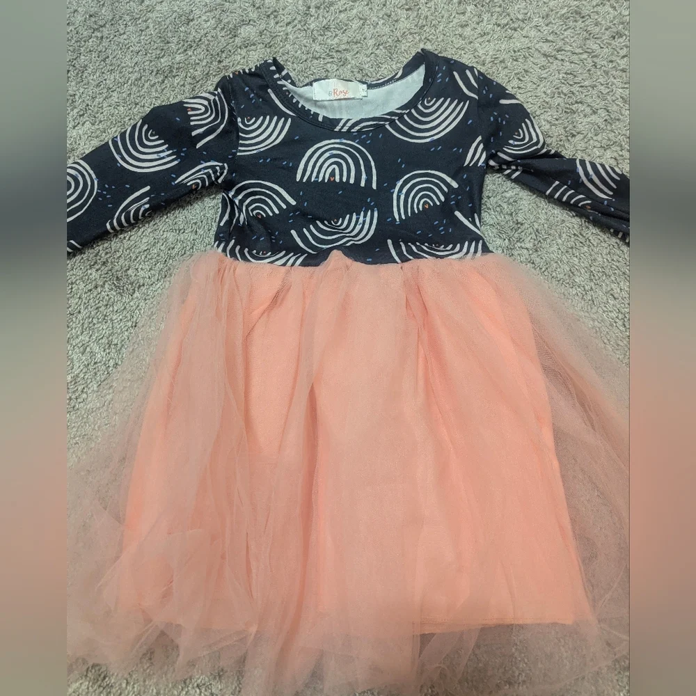 Mila & Rose Rainbow Print Tulle Dress